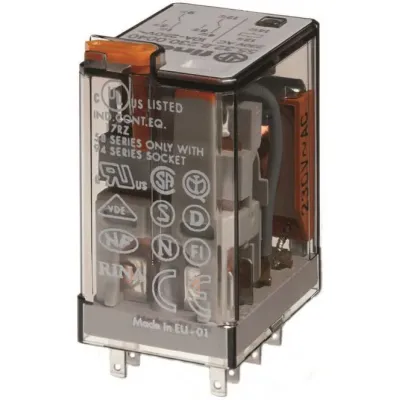 Finder Miniatur-Relais 55.32.8.230.0040 | 2 Wechsler | 230V AC | 10A | Steckanschluss | IP20 | 27,7x20,7x37,2mm