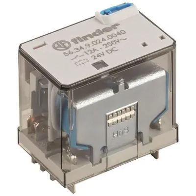 Finder Steckrelais 56.34.9.024.0040 | 4 Wechsler | 12A | 24V DC | IP20 | für Hutschiene/Leiterplatte