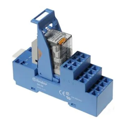 Finder Koppelrelais 58.54.8.024.0060 | 4 Wechsler | 24V AC Spule | 7A | DIN-Schiene | LED | EMV-Entstörung