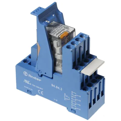 Finder Koppelrelais 59.34.8.230.0060 | 230V AC | 4 Wechsler | 7A AgNi | EMV-Entstörung | grüne LED | IP20