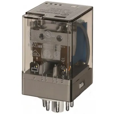 FINDER Industrie-Steckrelais 60.12.9.024.0040 | 2 Wechsler | 24V DC | 10A | IP20 | AgNi Kontakte | 32,5x54,2x36,4mm