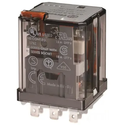 Finder Leistungs-Steckrelais 62.33.9.024.4040 | 3 Wechsler 16A 24V DC | AgSnO2 Kontakte | IP20 | Faston 4,8mm | Serie 62