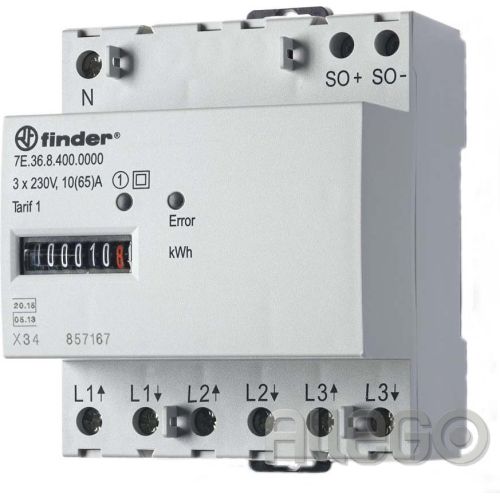 Bild: Finder 7E.36.8.400.0012 7E.36.8.400.0012 3-Phasen-Energiezähler