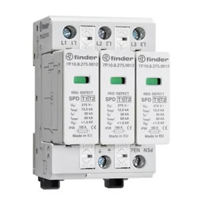 Finder Überspannungsableiter Typ 1 | 7P.13.8.275.1012 | 3-phasig | steckbar | 30kA | 230V | Hutschiene