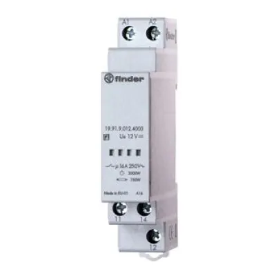 FINDER Schaltrelais 19.91.9.012.4000 | Ausgangsmodul 1 Wechsler 16A 12V DC | IP20 | Schraubanschluss