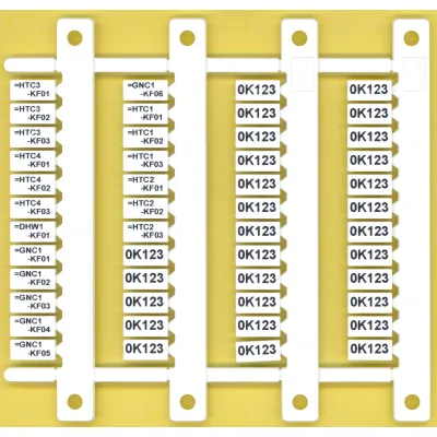 Finder Bezeichnungsschildmatte 060.48 | 48 Schilder 6x12 mm | Thermotransfer geeignet | Serien 56-83 | weiß
