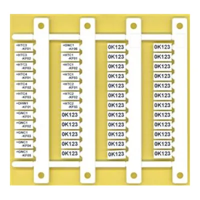 Finder Bezeichnungsschildmatte 060.48 | 48 Schilder 6x12 mm | Thermotransfer geeignet | Serien 56-83 | weiß