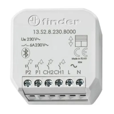 FINDER Bluetooth Jalousien Aktor 13.S2.8.230.B000 | Unterputz | 2 Kanäle | 6A | Funkbus | LED-Anzeige | 230V | IP20