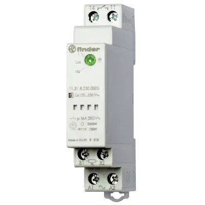 Finder Dämmerungsschalter 11.31.0.024.0000 | DIN-Schiene | 24V AC/DC | 16A | 1 Schließer | 1–100 lx | IP54 | 2000W