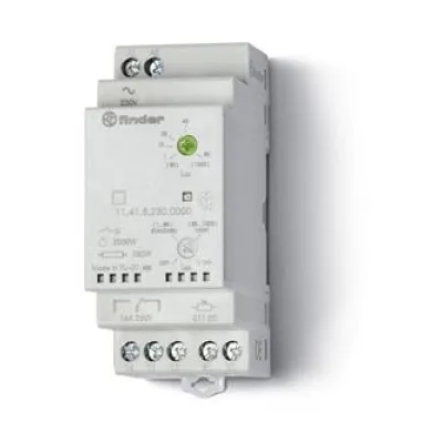 Finder Dämmerungsschalter 11.41.8.230.0000 | DIN-Schiene | 16A 230V | Außenlichtsensor | 1–1000 Lux | IP54 | Grau