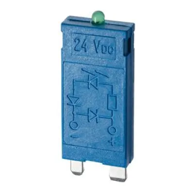 Finder Entstörmodul 99.01.0.024.98 | Varistor 6-24V AC/DC | EMV-Entstörung | LED-Anzeige | Steckmodul blau