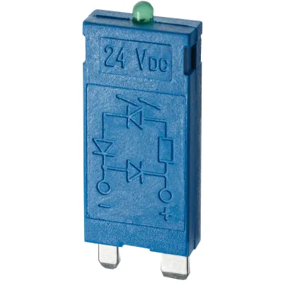 Finder Entstörmodul 99.01.0.024.98 | Varistor 6-24V AC/DC | EMV-Entstörung | LED-Anzeige | Steckmodul blau