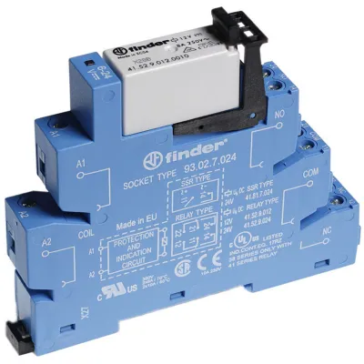Finder Koppelrelais 38.52.7.024.0050 | 2 Wechsler 8A 24V DC | Schraubanschluss | LED | EMV | IP20
