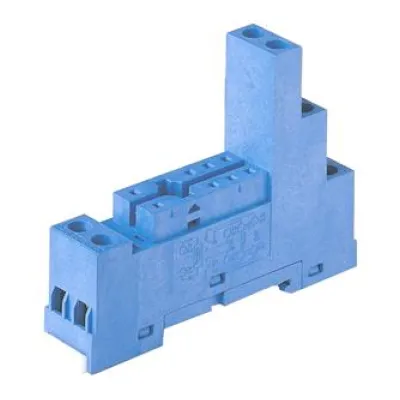 Finder Relaisfassung 95.75 | Relaissockel für 40.52, 40.61, 44.52, 44.62 | 8 Pins | Schraubanschluss | Hutschiene | blau