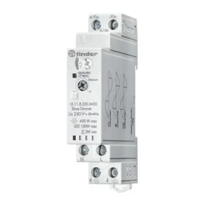 Finder Dimmer-Slave 151182300400PAS | elektronisch 230V 400W | Halogen LED CFL | Phasenan-/abschnitt | REG | grau