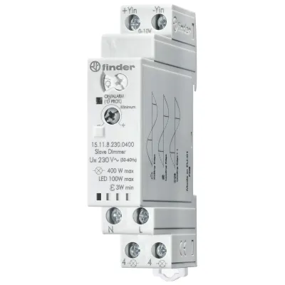 Finder Dimmer-Slave 151182300400PAS | elektronisch 230V 400W | Halogen LED CFL | Phasenan-/abschnitt | REG | grau