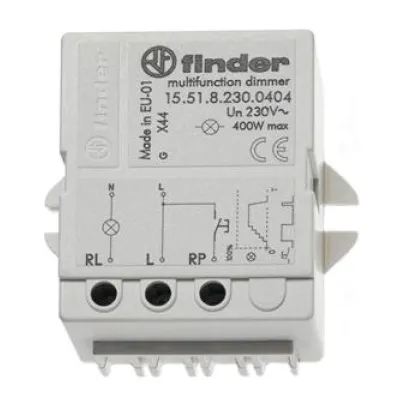 Finder Tastdimmer 15.51.8.230.0404 | 230V Unterputz | 3–400W | stufenlos | Memoryfunktion | Phasenabschnitt | grau