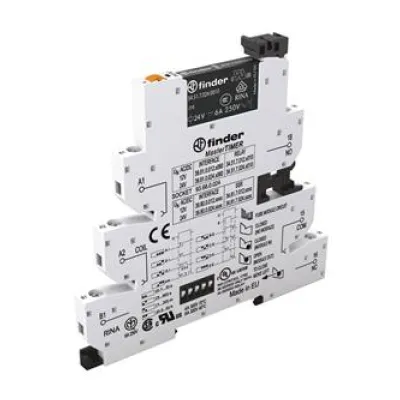 Finder Zeitrelais 39.81.0.024.0060 | 24V AC/DC | 0,1s–6h | 1 Wechsler | 8 Funktionen | DIN-Schiene | Schraubanschluss