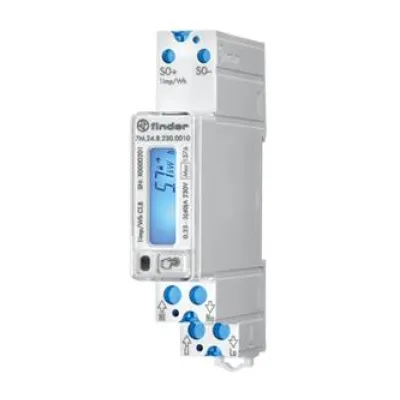 Finder Energiezähler 7M.24.8.230.0010 | MID geeicht | 1-phasig | 40A | S0 | LCD | Hutschiene | IP20 | 230V