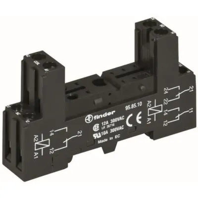 Finder Relaissockel 95.85.10 | Relaisfassung für DIN-Schiene TS35 | 8 Pins | Schraubanschluss | für 40.52/40.61/40.62