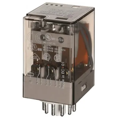 Finder Industrie-Steckrelais 60.13.8.230.0040 | 3 Wechsler 10A 230V AC | AgNi-Kontakte | IP20 | Schwarz
