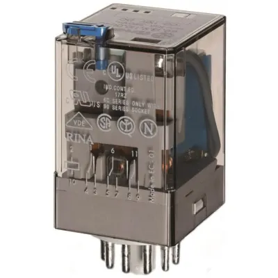 Finder Industrie-Steckrelais 60.13.9.024.0070 | 24V DC | 3 Wechsler | 10A | AgNi | LED & Freilaufdiode | IP20