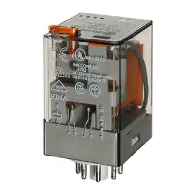 FINDER Industrie-Steckrelais 60.12.8.230.0040 | Schaltrelais 230V AC | 2 Wechsler | 10A | IP20 | 32,5x54,2x36,4mm | AgNi