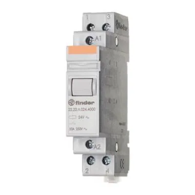 Finder Installationsrelais 22.22.8.012.4000 | 1TE | 2 Schließer | 12V AC | 20A | mechanisch | für DIN-Schiene | REG