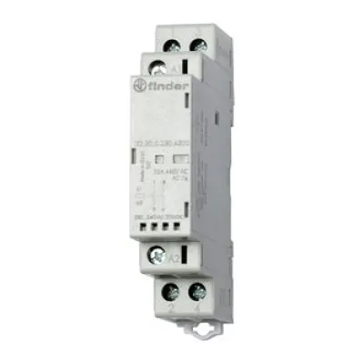 Finder Installationsschütz 22.32.0.230.4320 | 230V AC/DC | 2 Schließer | 25A | LED | erweiterbar | AgSnO2 | grau