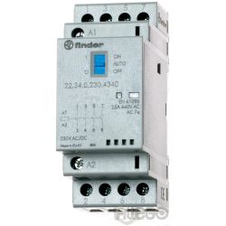 Finder Installationsschütz 230VAC/DC,4S,LED 22.34.0.230.4340