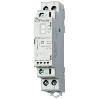 Finder Installationsschütz 22.32.0.024.4540 | 25A 250–440V AC | Spule 24V AC/DC | 1S 1Ö | IP20 | 17,5mm | brummfrei
