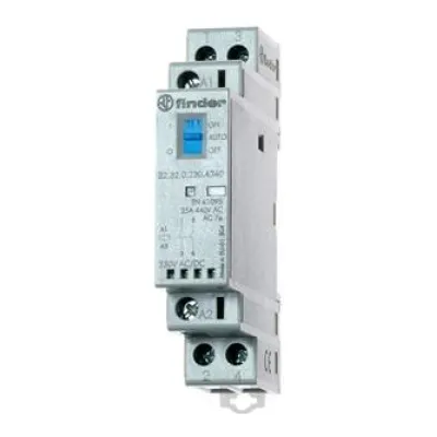 Finder Installationsschütz 22.32.0.024.4540 | 24V AC/DC | 25A | 1S+1Ö | LED | Auto-Off-On | Reiheneinbau | IP20