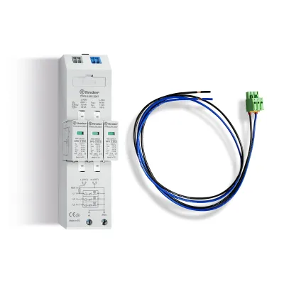 Finder Kombiableiter Typ 1+2 7P.04.8.255.Z007C08 | Überspannungsschutz dreiphasig TN-S TT | 7,5 kA | 230 V | 3 TE | IP20