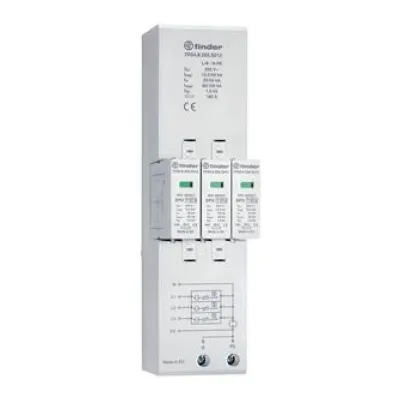 Finder Kombiableiter Typ 1+2 7P.04.8.255.S012 | Blitz- & Überspannungsschutz 12,5kA | 230V | TN-S & TT Netz | IP20