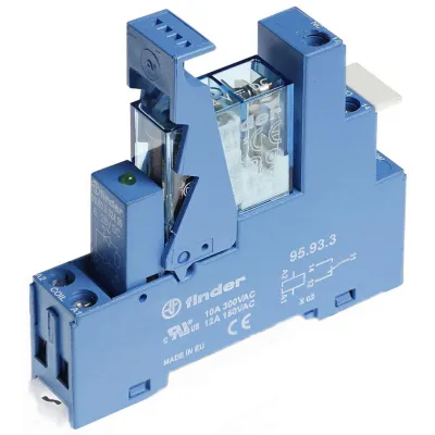 Finder Koppelrelais 49.31.9.024.0050 | 1 Wechsler | 10A 24V DC | AgNi Kontakt | DIN-Schiene | EMV | LED | IP20