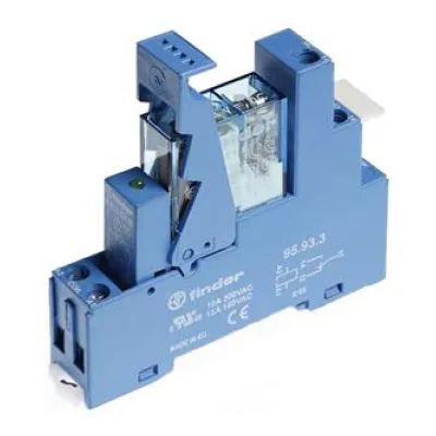 Finder Koppelrelais 49.31.9.024.0050 | 1 Wechsler | 10A 24V DC | AgNi Kontakt | DIN-Schiene | EMV | LED | IP20