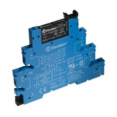 Finder Koppelrelais 38.51.0.012.0060 | 1 Wechsler | 6A 250V AC | 12V AC/DC | Schraubanschluss | LED | EMV | 6,2mm