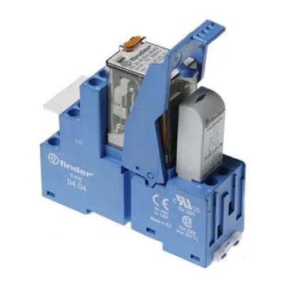 Finder Koppelrelais 58.34.8.230.0060 | 4 Wechsler | 7A 230V AC | AgNi Kontakte | EMV | DIN-Schiene | LED | IP20