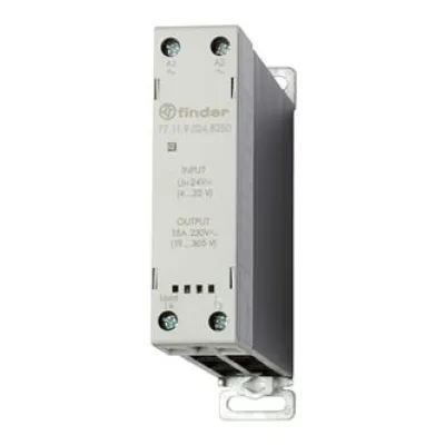 FINDER Halbleiterrelais 77.11.9.024.8250 | SSR 1-phasig 15A | 24V DC | 19-305V AC | Nulldurchgang | LED | IP20