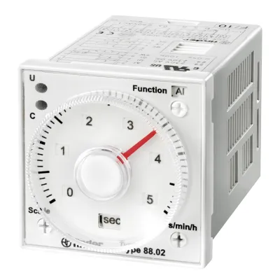 Finder Multifunktionszeitrelais 88.02.0.230.0002 | 11-polig | Fronteinbau | 8A | AC/DC 24-230V | Resetfunktion | Weiß