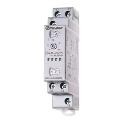 Finder Multifunktions-Zeitrelais 80.51.0.240.0000 | 24-240V AC/DC | 0,1s-24h | 1 Wechsler 8A | DIN 17,5mm | IP20