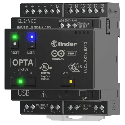 Finder OPTA Advanced 8A.04.9.024.8320 | Logikrelais SPS 12–24V DC | 8 Eingänge | 4 Relaisausgänge | Ethernet | WLAN