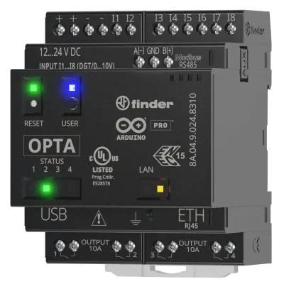 Finder OPTA Plus Logikrelais 8A.04.9.024.8310 | programmierbar | 8x Eingang | 4x Relais | 12–24V DC | Ethernet | IoT