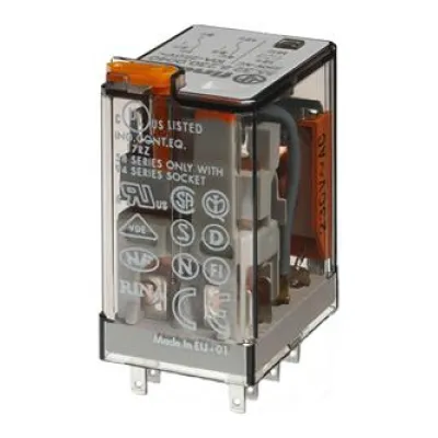 Finder Relais 553282300040PAS | 10A Printrelais | 230V AC Spule | 2 Wechsler | Prüftaste | Anzeige | durchsichtig