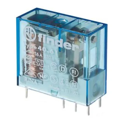 Finder Relais 40.61.9.012.4300 | 1 Schließer 16A 250V AC | Printmontage | 12V DC Spule | AgSnO2 | IP20
