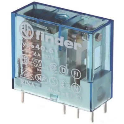 Finder Steck-/Printrelais 40.61.9.012.4000 | Relais 1 Wechsler 16A 12V DC | AgSnO2 | Pinraster 5mm | IP20 | 12,4x25x29mm