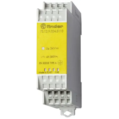 Finder Relaismodul 7S.12.8.230.5110 | 230V AC | zwangsgeführte Kontakte | 1 Wechsler 6A | IP20 | LED | 22,5mm