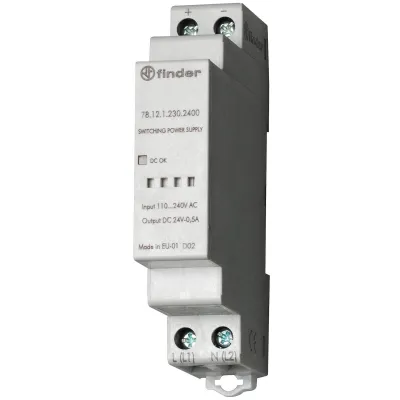 Finder Schaltnetzteil 78.12.1.230.1200 | 12V 1A 12W | DIN-Schiene 35mm | IP20 | kompakt 17,5mm