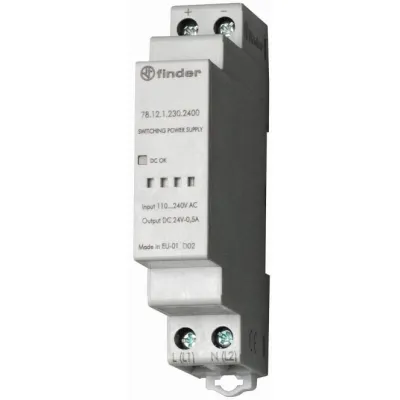 Finder Schaltnetzteil 78.12.1.230.2400 | 24V DC 12W | DIN-Schiene | 110-240V AC / 220V DC Eingang | 0,5A | IP20 | 17,5mm