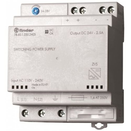 Bild: Finder Schaltnetzteil 24V 60W 2,5A 78.60.1.230.2403 Finder Schaltnetzteil 24V 60